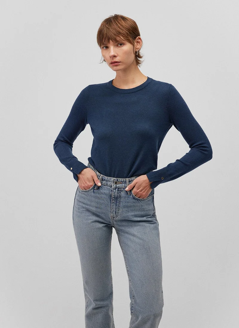 MAVI CREW NECK BASIC SWEATER dress blues