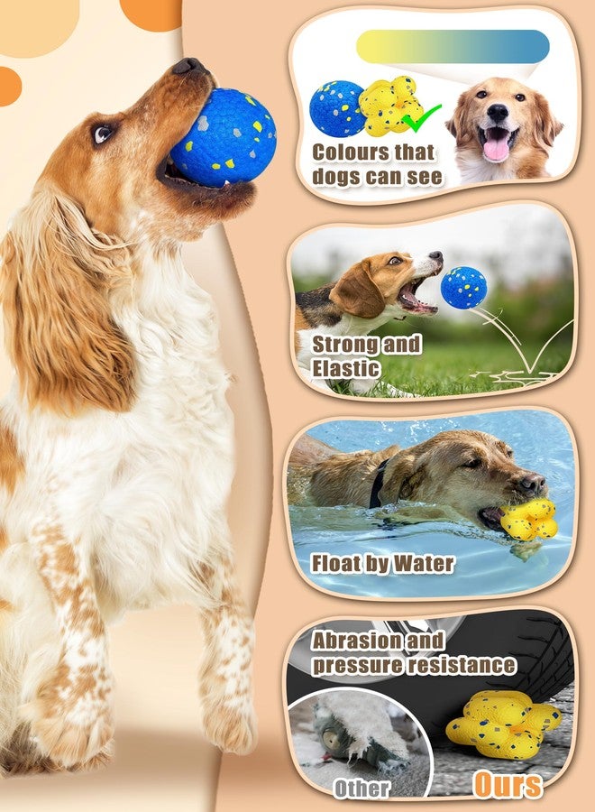 Moonorange Upgrade Indestructible Tennis Balls for Aggressive Chewers, Durable Bouncy Dog Toy, Interactive Fetch Game (Yellow + Blue) - Image 3