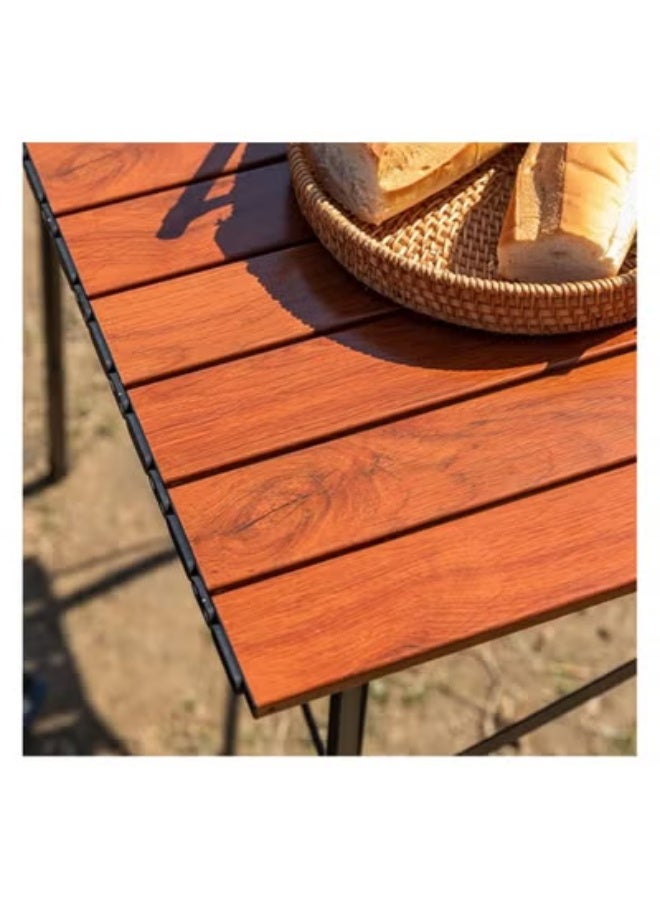Portable picnic table in natural wood color - Image 4