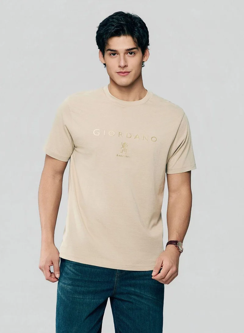 Men’s Slim Cotton Crew Neck Signature Print Tee