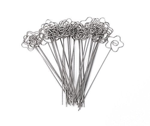 HONBAY HONBAY Honbay DIY Flower Shape Ring Loop Craft Wire Clip Table Card Note Photo Memo Holder Metal Clamp Clay Cake  - Image 1