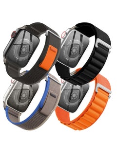 BORTONY Apple Watch Band 42mm 44mm 45mm 49mm 4 Pack Alpine Loop Nylon Band Women Men with Adjustable Metal G-Hook Strap for iWatch Ultra Series SE 8/7/6/5/4/3/2/1  - Image 1