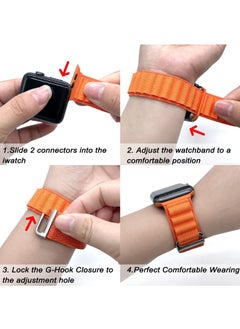 BORTONY Apple Watch Band 42mm 44mm 45mm 49mm 4 Pack Alpine Loop Nylon Band Women Men with Adjustable Metal G-Hook Strap for iWatch Ultra Series SE 8/7/6/5/4/3/2/1  - Image 3