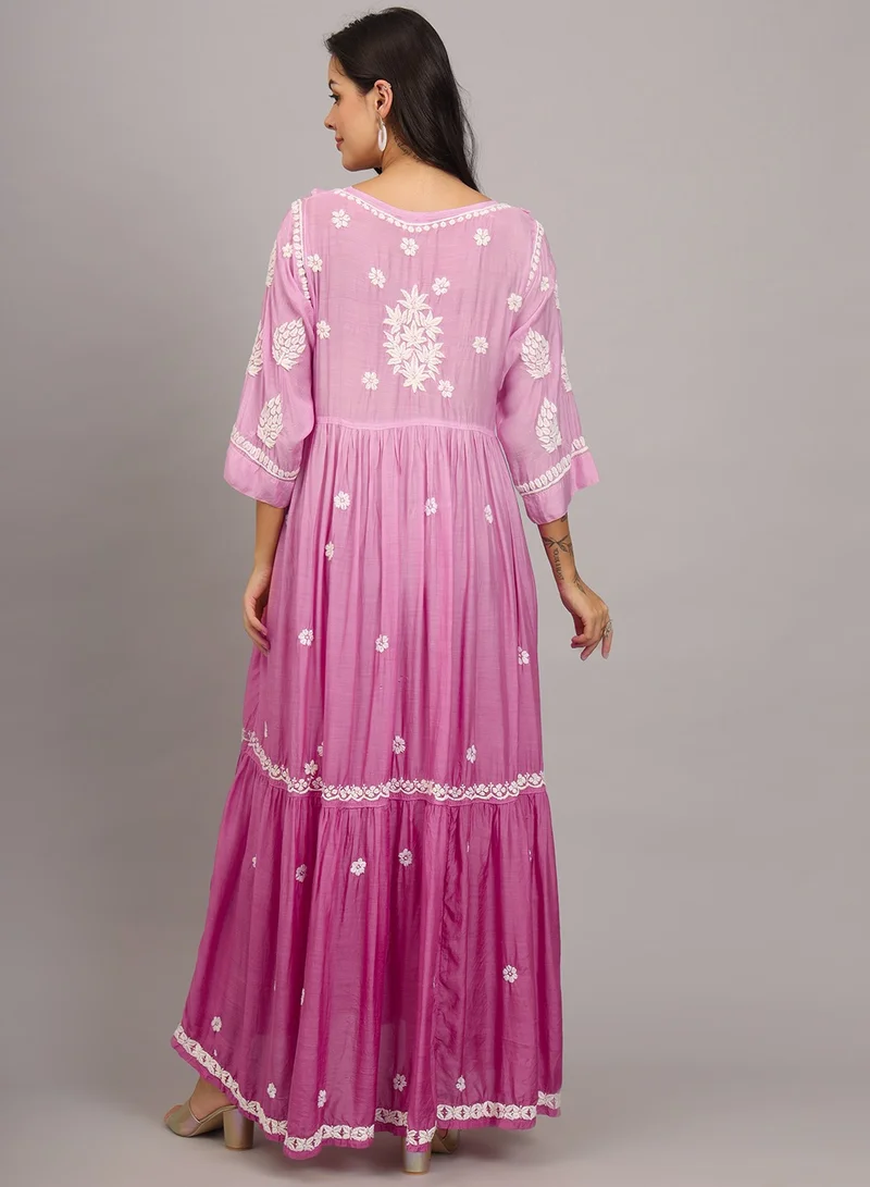 Alaya Hand Embroidered Chikankari Muslin Jalabiya-AL4016