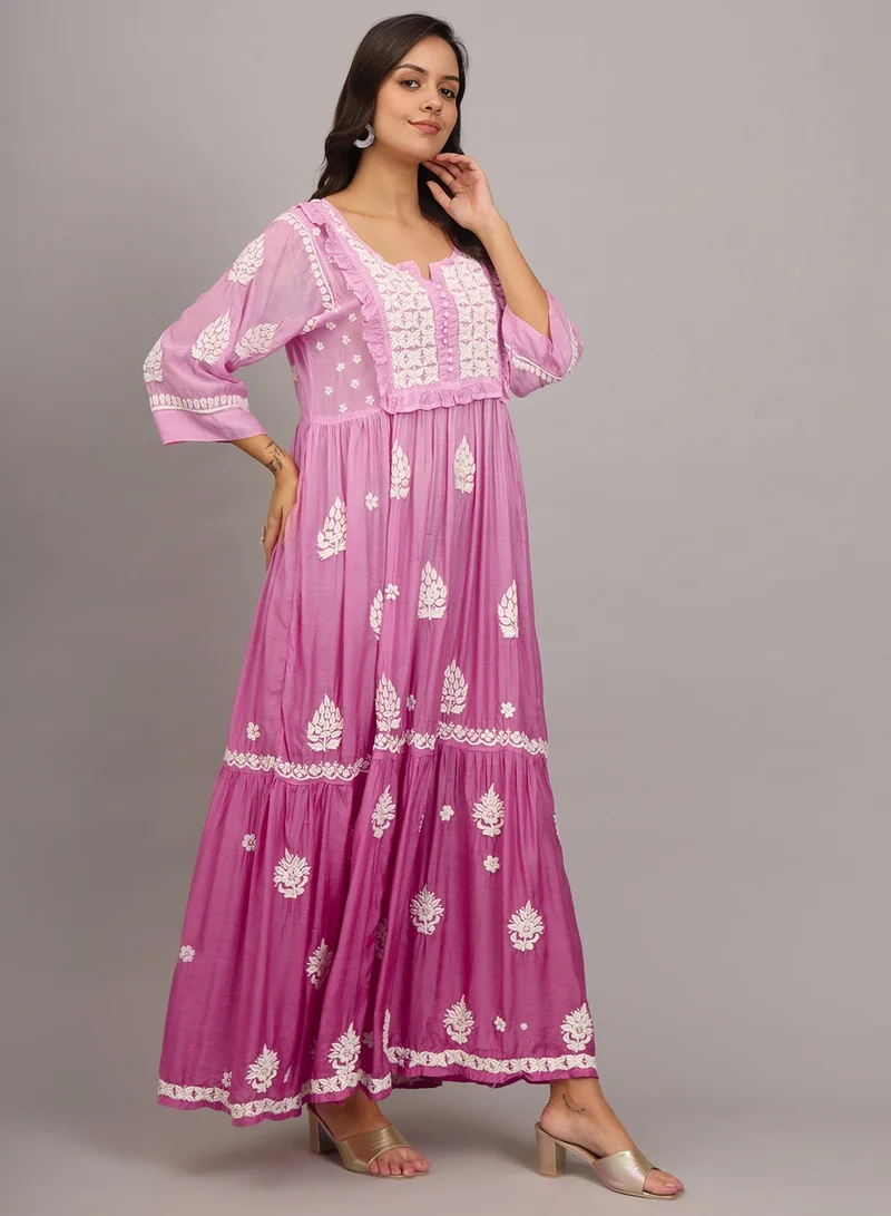Alaya Hand Embroidered Chikankari Muslin Jalabiya-AL4016