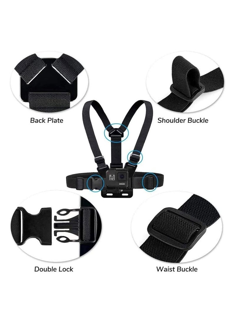 XICEN - Chest Mount Strap Harness Chesty Body Mount Compatible with GoPro Hero 12 11, 10, 9, 8, 7, 6, 5, 4, Session, 3+, 3, 2, 1, Max, Hero (2018), AKASO, DJI Osmo Action Cameras - Image 1