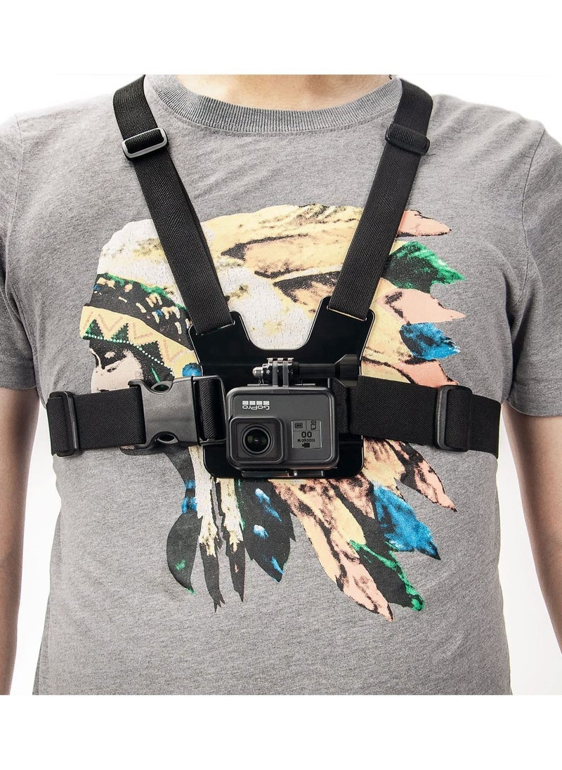 XICEN - Chest Mount Strap Harness Chesty Body Mount Compatible with GoPro Hero 12 11, 10, 9, 8, 7, 6, 5, 4, Session, 3+, 3, 2, 1, Max, Hero (2018), AKASO, DJI Osmo Action Cameras - Image 1
