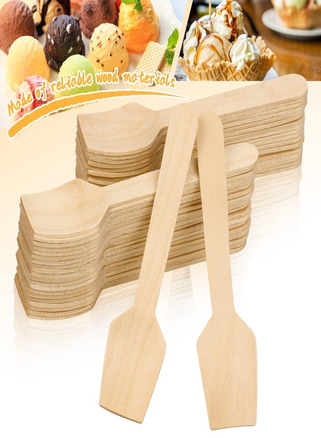 WYOMER Disposable Mini Wooden Spoons Tasting Spoons Ice cream spoon Sampling Spoons (300, 3.75 inch) - Image 3