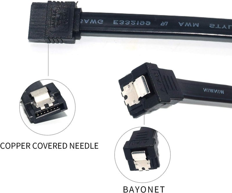 ELifeApply SATA III Cable SATA III 6.0Gbps 90 Degree Right Angle with Locking Latch 7 Pin Female to Female Data Cable with Locking Latch 45.7 cm 3 Pack - Image 4