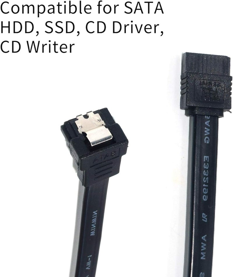 ELifeApply SATA III Cable SATA III 6.0Gbps 90 Degree Right Angle with Locking Latch 7 Pin Female to Female Data Cable with Locking Latch 45.7 cm 3 Pack - Image 5