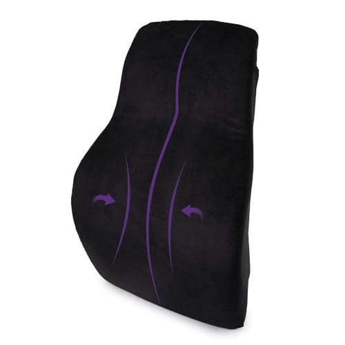 Wakefit Back Support Cushion for Chair | 1 Year Warranty | Back Support for Office Chair, Car Seat Back Support, Velvet Finish (45 x 41 x 12cms - Black) - Image 5