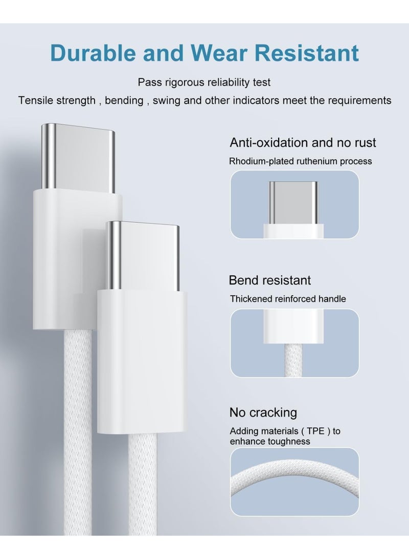 Zexen شاحن سريع 20 واط USB-C لجهاز iPhone 15 Pro Max/16/17/17 Pro مع كابل Type-C بطول 1 متر، محول شاحن حائط PD لجهاز iPad، سامسونج، OnePlus، شاومي – شاحن حائط سريع – أبيض - Image 2