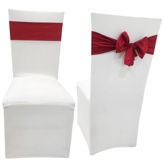 CHAIR SASHES BOWS CHAIR RIBBON SASH CHAIRS BACK TIE SASHES FOR WEDDING BRIDAL AND EVENTS SUPPLIES MOTHERS DAY PARTY DECORPACK OF 6 5INCHX72INCH RED