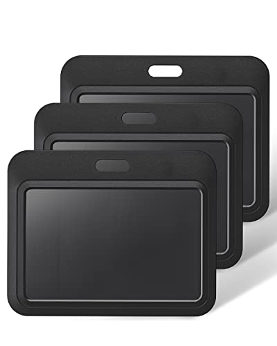 Uniclife 3 Pack Sliding ID Badge Holder Black Horizontal Hard Plastic Case with Clear Window Card Protector Pouch for Office School ID Credit Cards Proximity Key Cards Driver’s Licenses and Passes - Image 1