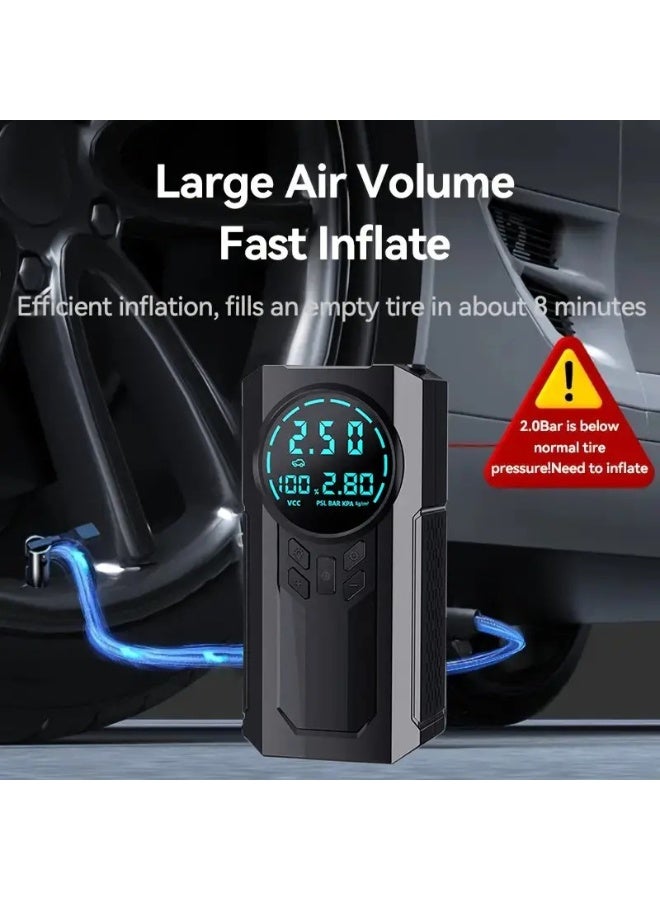 SUITU Heavy-Duty 4-In-1 Multifunctional Portable Jump Starter with Air Compressor and Inflator, Emergency Lights, and Power Bank - Image 4