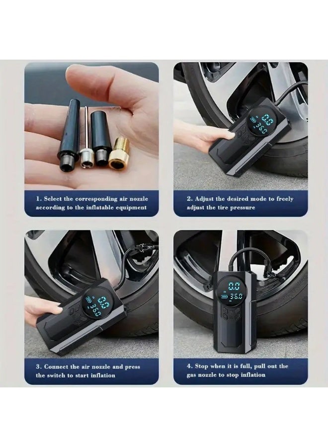 SUITU Heavy-Duty 4-In-1 Multifunctional Portable Jump Starter with Air Compressor and Inflator, Emergency Lights, and Power Bank - Image 5