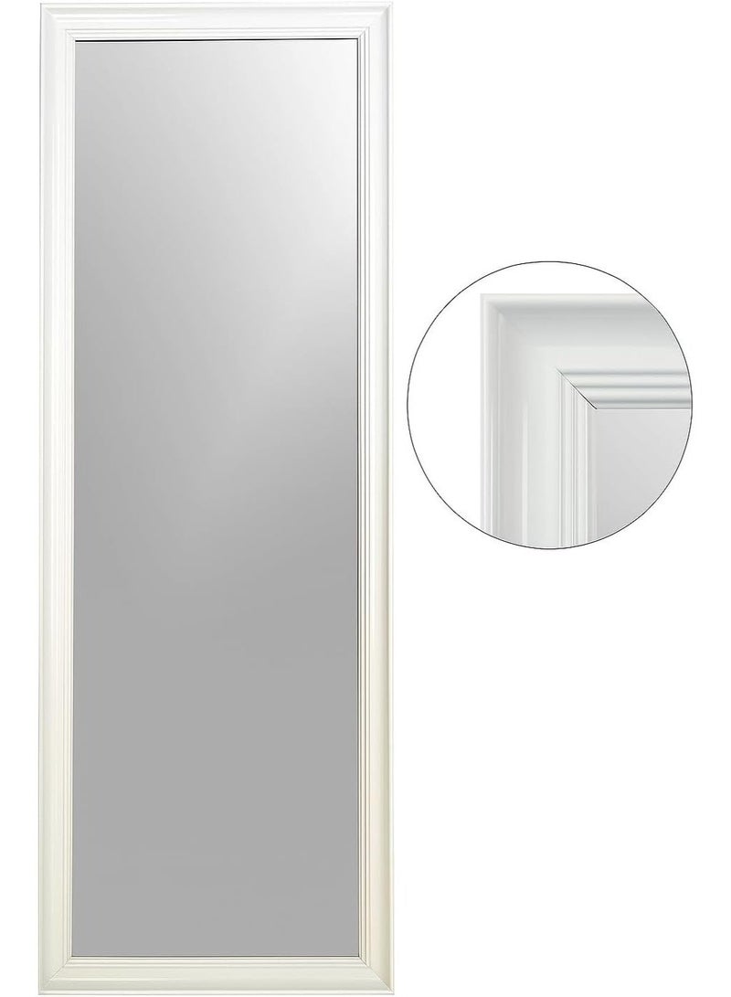 Lumina Mirror Full Length Hanging or Leaning Against Wall, Large Rectangle Bedroom Mirror, Floor Mirror, Dressing Mirror, Wall-Mounted Mirror, PVC Frame - White - Image 3