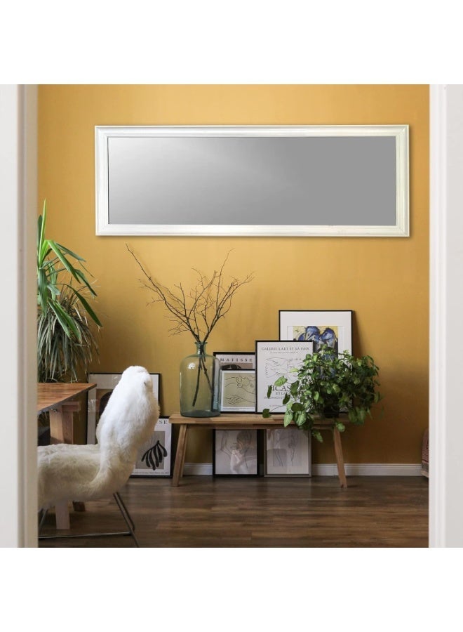 Lumina Mirror Full Length Hanging or Leaning Against Wall, Large Rectangle Bedroom Mirror, Floor Mirror, Dressing Mirror, Wall-Mounted Mirror, PVC Frame - White - Image 4