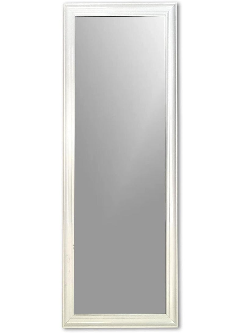Lumina Mirror Full Length Hanging or Leaning Against Wall, Large Rectangle Bedroom Mirror, Floor Mirror, Dressing Mirror, Wall-Mounted Mirror, PVC Frame - White - Image 5
