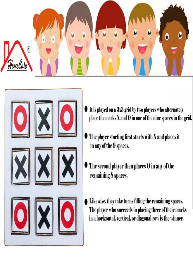 Homecute Wooden Tic Tac Toe Game,Board Game for Kid’s & Adults,Zero & Cross Board Game,a Classical Family Puzzle Game,Strategy Board Games,Outdoor & Indoor Game,Perfect for Gift for Kids and Adults. - Image 2