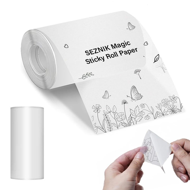 Magic Paper Translucent Self-Adhesive Thermal Paper Rolls | Continuous 57mm Width, 2-inch | Compatible with Mini Printers (Pack of 1 Roll)