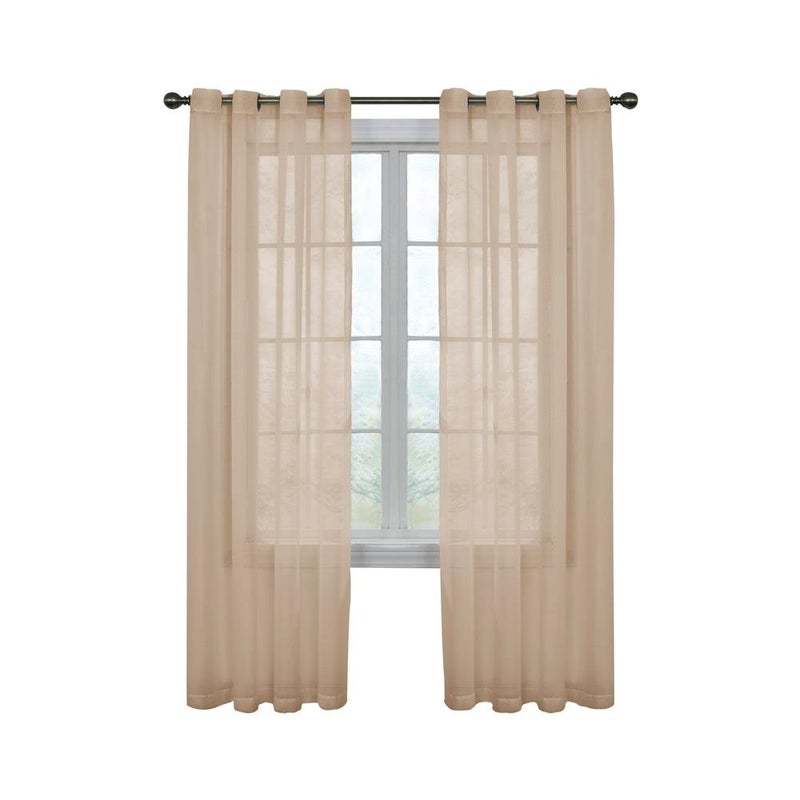 CurtainFresh Odor Neutralizing Sheer Voile Grommet Window Curtain for Bedroom or Living Room (1 Panel), 59 in x 120 in, Latte - Image 5