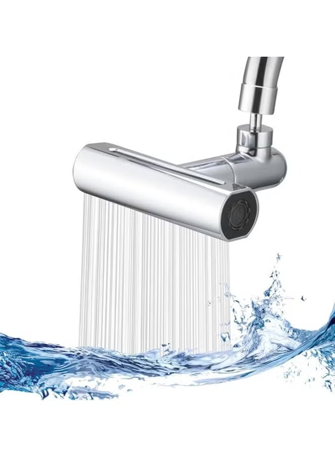 GUIGUZI Bathroom Tap Attachment, Rotating Waterfall Tap Aerator Extension, 4-in-1 Multifunctional Water Saver for Tap, Rotating Tap Aerator for Kitchen Taps - Image 1