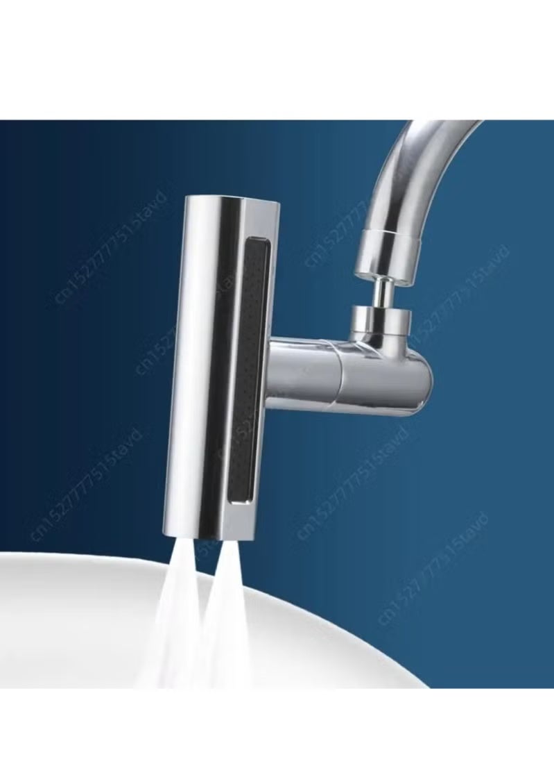 GUIGUZI Bathroom Tap Attachment, Rotating Waterfall Tap Aerator Extension, 4-in-1 Multifunctional Water Saver for Tap, Rotating Tap Aerator for Kitchen Taps - Image 2