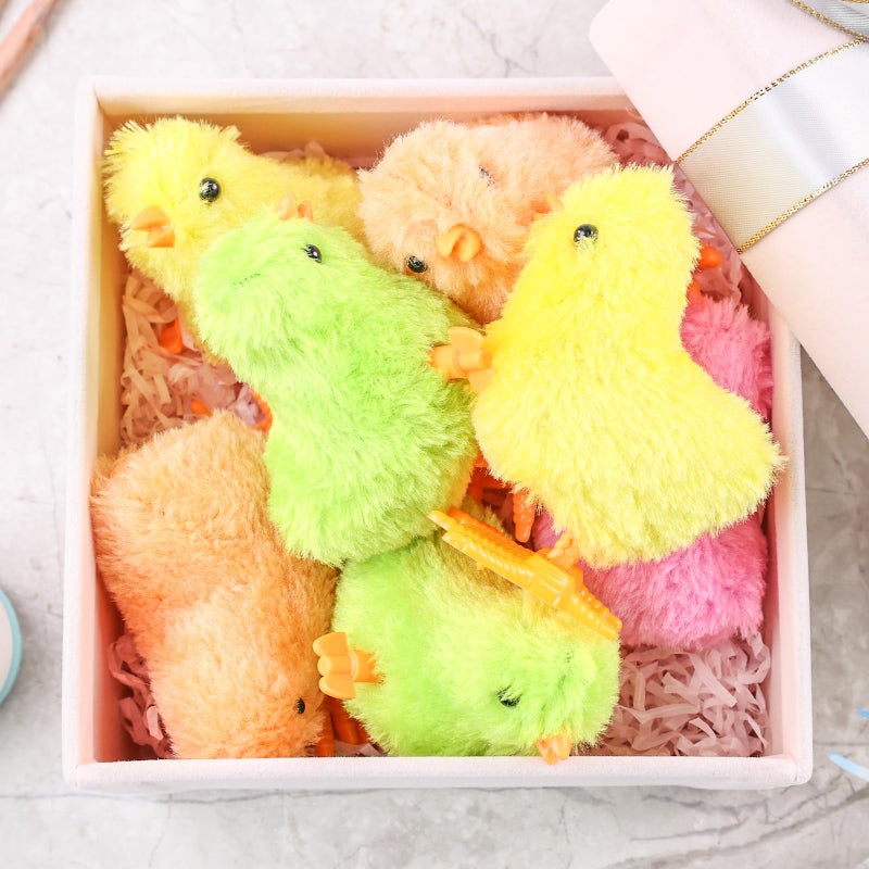 3 otters 12PCS Wind Up Chick Toys, Colorful Wind-Up Jumping Cute Chicken Plush Chicks Toys for Kids Goodie Bags, Party Favors - Image 5
