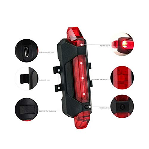 FASTPED ® Bicycle LED Light USB Rechargeable Light Cycling Lamp Tail Light (red) Cycle Tail Light Different Light Cycle Tail Lights Rechargeable Waterproof LED Rear Break Light Cycle Tail Light - Image 2