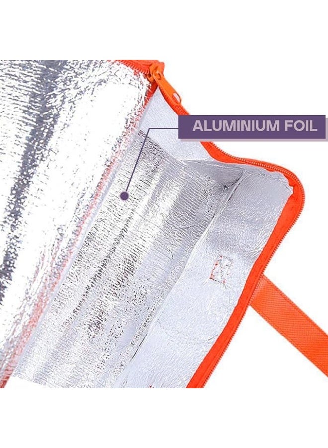 Large food and beverage storage bag lined with thermal foil for travel and trips, measuring 30 x 30 x 30 cm (red) - Image 3
