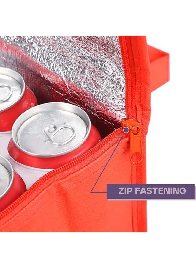Large food and beverage storage bag lined with thermal foil for travel and trips, measuring 30 x 30 x 30 cm (red) - Image 5