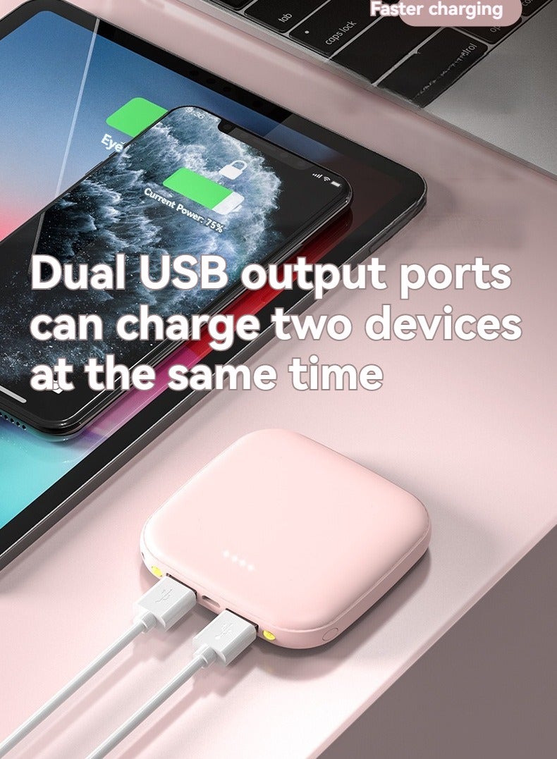 20000 mAh portable power bank, creative high-looking mini large-capacity fast-charging power bank (pink)  - Image 3