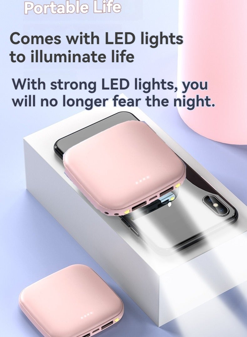 20000 mAh portable power bank, creative high-looking mini large-capacity fast-charging power bank (pink)  - Image 2
