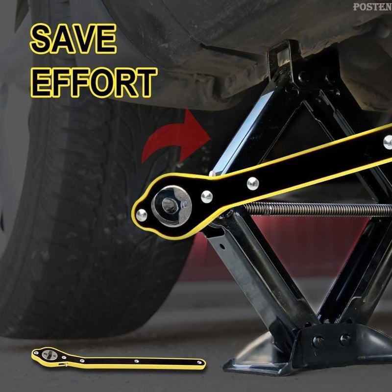Heavy Duty Universal Car Jack Ratchet Wrench|360 forward and reverse knob Labor-Saving design|Scissor Jack Lift Speed Handle Tool|Jack Lug Handle Tool|Tire Wheel Jack Wrench - Image 4