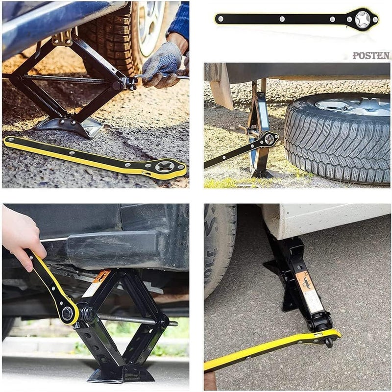Heavy Duty Universal Car Jack Ratchet Wrench|360 forward and reverse knob Labor-Saving design|Scissor Jack Lift Speed Handle Tool|Jack Lug Handle Tool|Tire Wheel Jack Wrench - Image 5