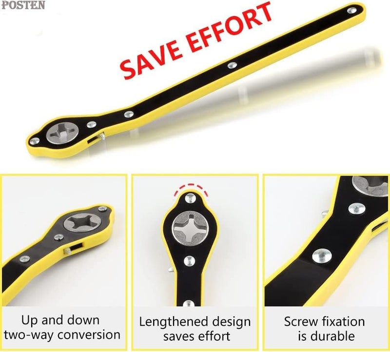 Heavy Duty Universal Car Jack Ratchet Wrench|360 forward and reverse knob Labor-Saving design|Scissor Jack Lift Speed Handle Tool|Jack Lug Handle Tool|Tire Wheel Jack Wrench - Image 2