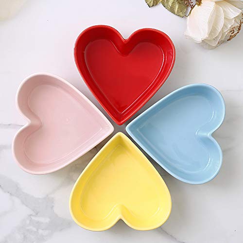 Sizikato Cute Heart Shaped Ceramic Salad and Dessert Bowl - Image 2