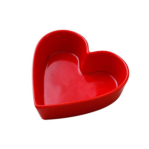 Sizikato Cute Heart Shaped Ceramic Salad and Dessert Bowl - Image 1