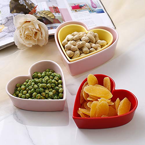 Sizikato Cute Heart Shaped Ceramic Salad and Dessert Bowl - Image 5