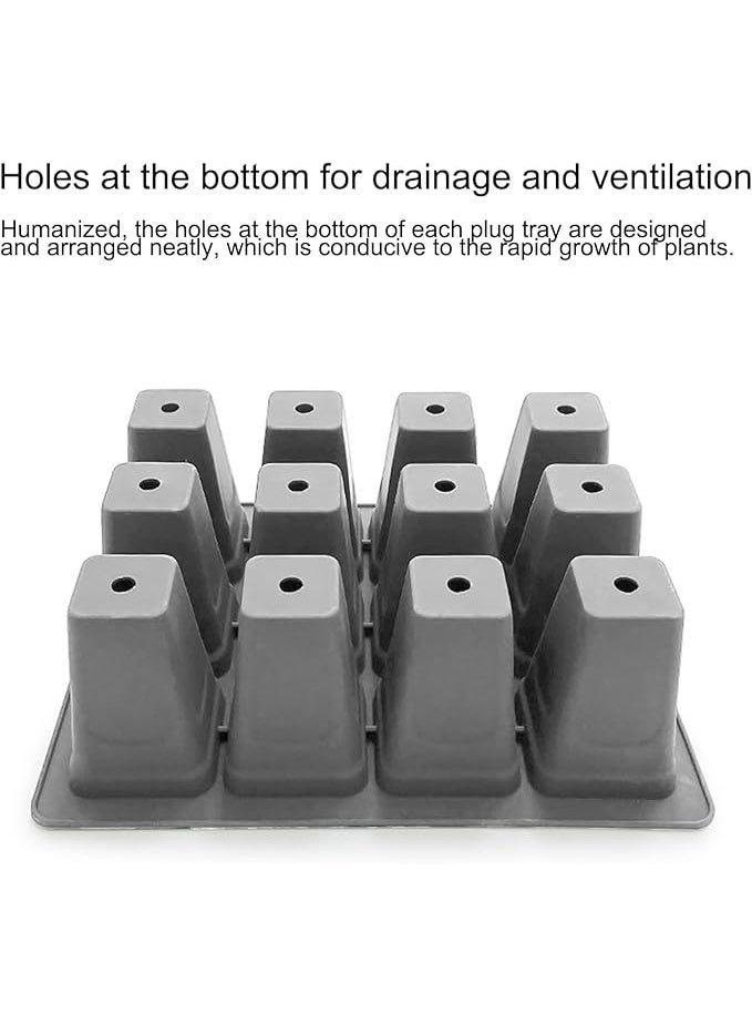 Arabest Seed Trays, 2 Pcs 12 Cells Silicone Seed Starting Tray, Reusable Seed Starter Container For Nursery Growing Plants Propagation Germination, Trays Kit Plastic For Greenhouse/Garden Green - Image 2