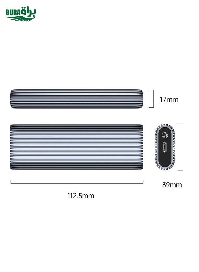 BURAQ ORICO AM2C3 M.2 NGFF SSD Enclosure(Grey) - Image 3