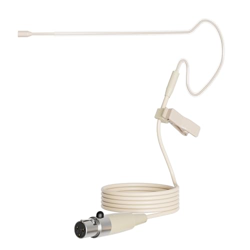 JK J K Pro Earhook Headworn Microphone Headset Microphone MIC-J S90 Compatible with AKG Samson Wireless Bodypack Transmitter - Mini XLR TA3F Connector - Image 1