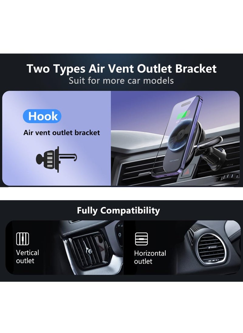 Generic - Magnetic Ice Cooling Wireless Car Charger for Magsafe, 2 in 1 iPhone 15 Pro Max and iWatch 9 Series, Compatible with iPhone 15/14/13/12 Series, Detachable Watch Charging Solution - Image 1