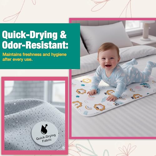 Safe-O-Kid Baby Diaper Changing Mat, 70 x 49 cm Waterproof & Foldable Bed Protector, Soft & Comfortable Changing Pad for Newborns, Travel-Friendly & Easy to Clean - (Pack of 1) - Image 4