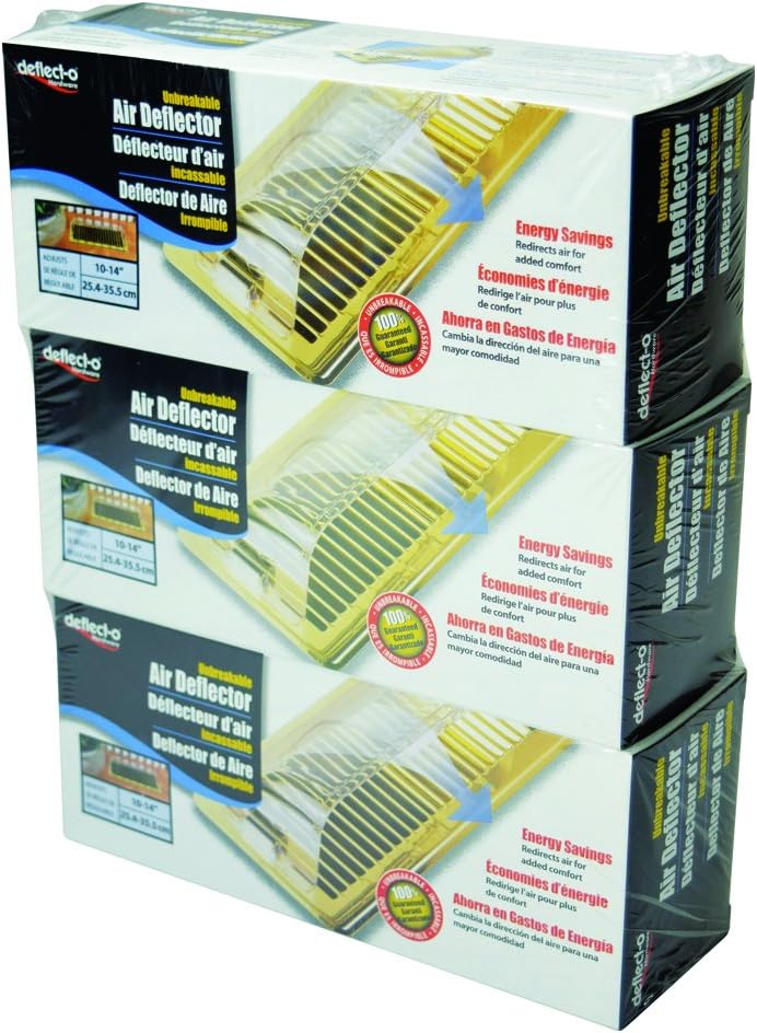 Deflecto Deflecto Unbreakable Heat and Air Deflector Clear Plastic 2 34 Tall Width Adjustable 10 to 14 3 Pack  - Image 3