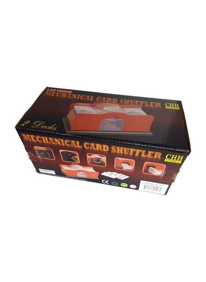 CHH 2 Deck Hand Crank "Welcome To Las Vegas" Card Shuffler Red & Black  - Image 4