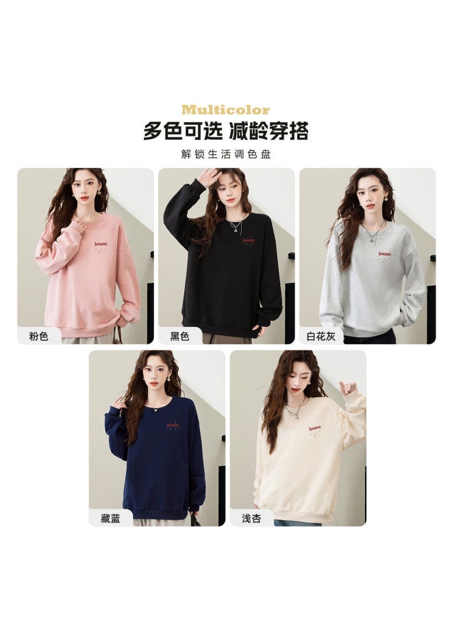 Baleno Women'S Round Neck Sweatshirt, Autumn Loose Slimming Design Long Sleeve T-Shirt Sweatshirt For Women - Image 5