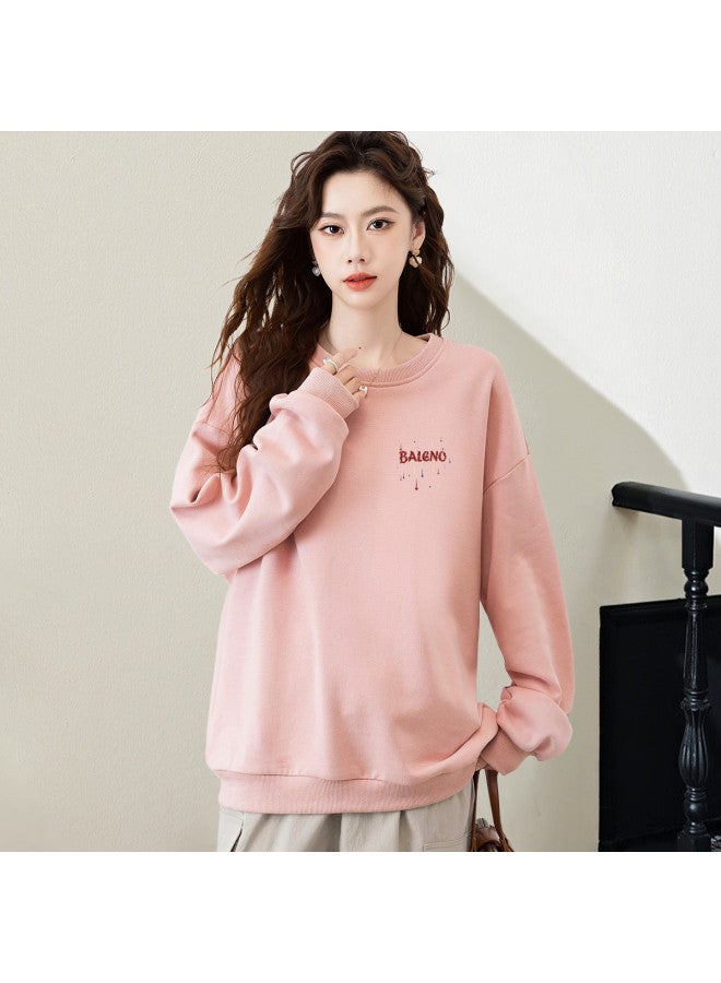 Baleno Women'S Round Neck Sweatshirt, Autumn Loose Slimming Design Long Sleeve T-Shirt Sweatshirt For Women - Image 3