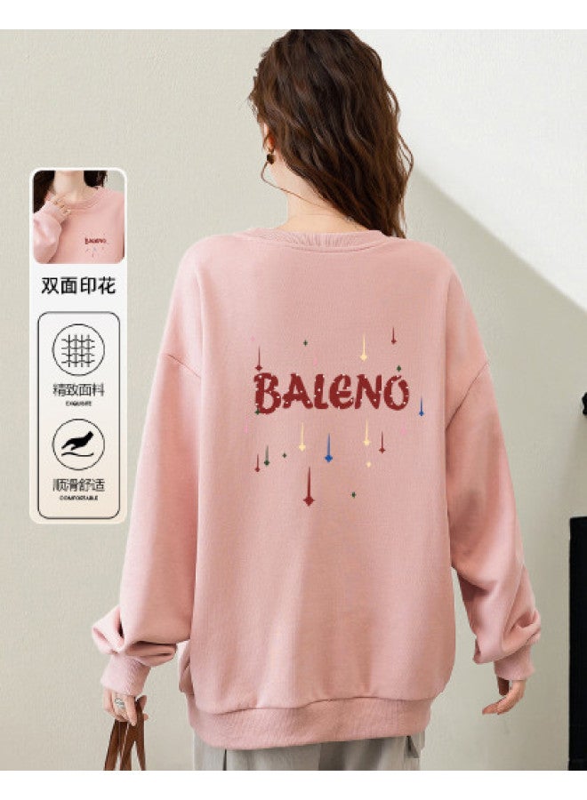 Baleno Women'S Round Neck Sweatshirt, Autumn Loose Slimming Design Long Sleeve T-Shirt Sweatshirt For Women - Image 1